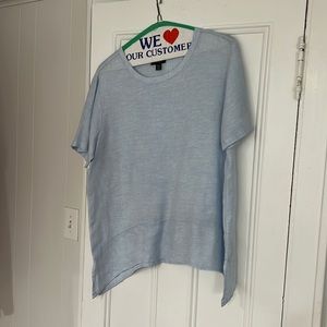 Lord & Taylor linen shirt size large light blue
